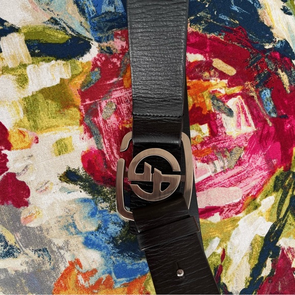 Authentic Giorgio Armani adjustable black leather belt size 54 - Picture 6 of 13